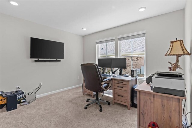 630 Ridgeland Rd, Dothan, AL 36301 - home office featuring light carpet and recessed lighting