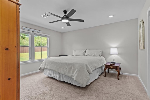 630 Ridgeland Rd, Dothan, AL 36301 - carpeted bedroom featuring ceiling fan and recessed lighting
