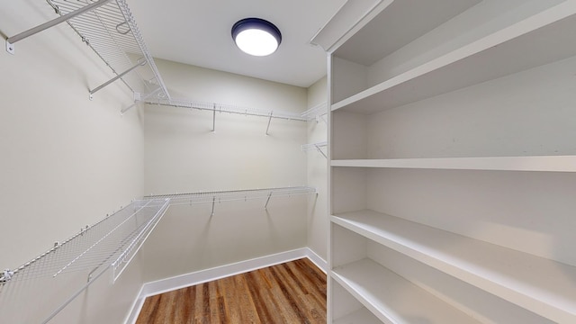 walk in closet featuring hardwood / wood-style floors