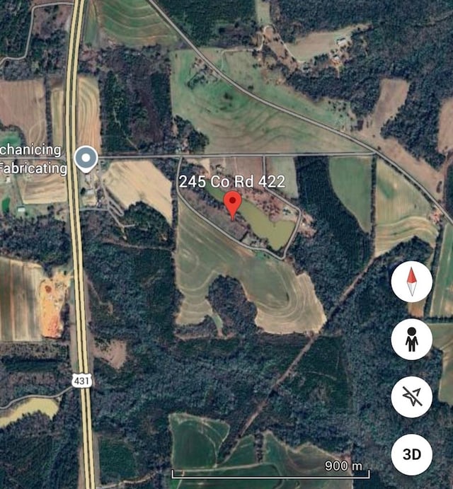 245 County Road 422, Abbeville, AL 36310 - aerial map of property and surrounding area