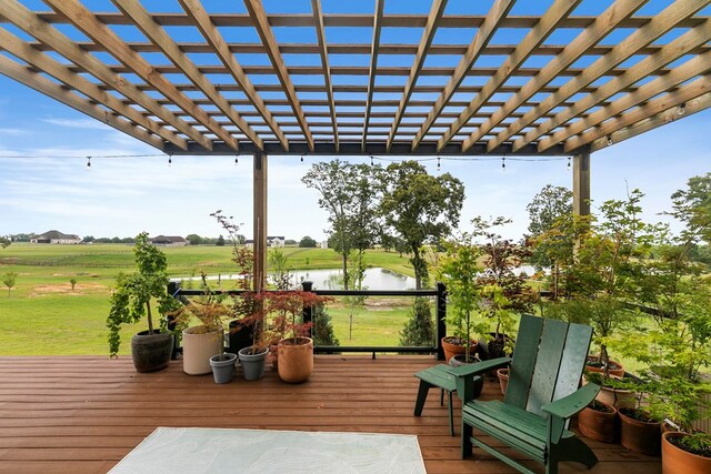 481 Grace Dr, Newton, AL 36352 - deck featuring a pergola and a water view