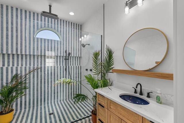 481 Grace Dr, Newton, AL 36352 - bathroom with vanity and walk in shower
