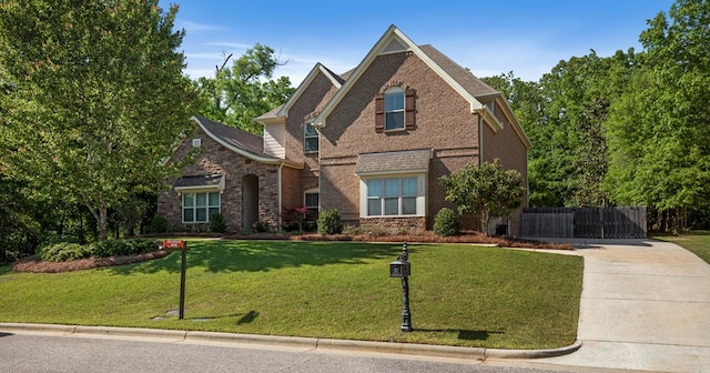 view of front of house featuring a front lawn