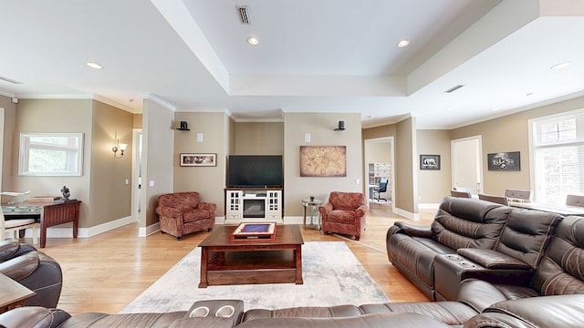 260 Cobb Rd, Dothan, AL 36301 - living area featuring plenty of natural light, light wood-type flooring, recessed lighting, and a raised ceiling
