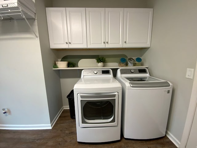 30 Cotton Creek Blvd, Enterprise, AL 36330 - washroom featuring independent washer and dryer, cabinet space, and dark wood-style floors