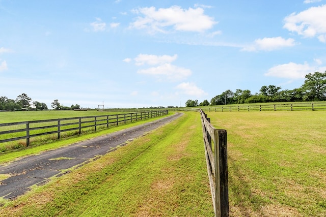 view of road featuring a rural view