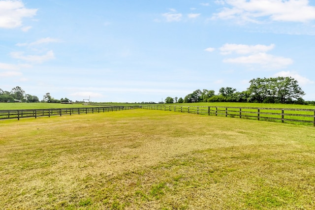 view of yard with a rural view