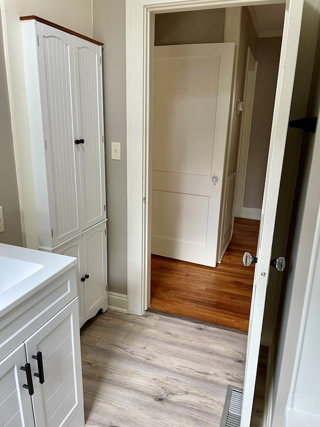 bathroom featuring hardwood / wood-style floors