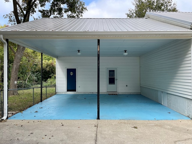 view of patio featuring a carport