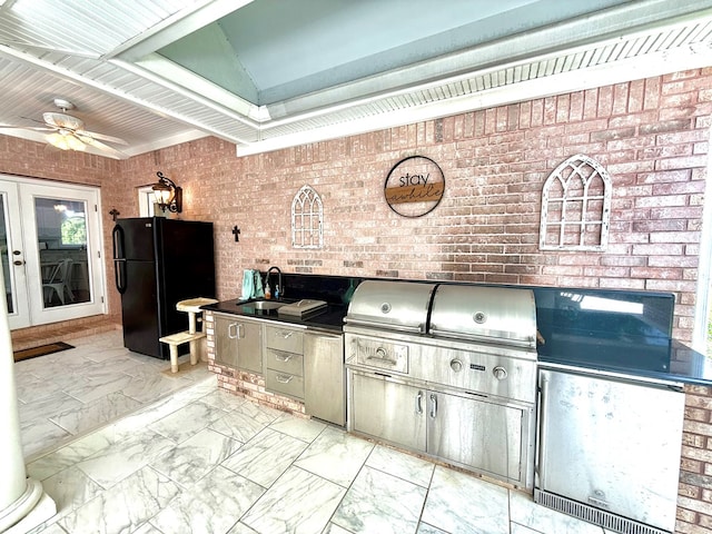 403 Stonegate Dr, Dothan, AL 36305 - view of patio with an outdoor kitchen and ceiling fan