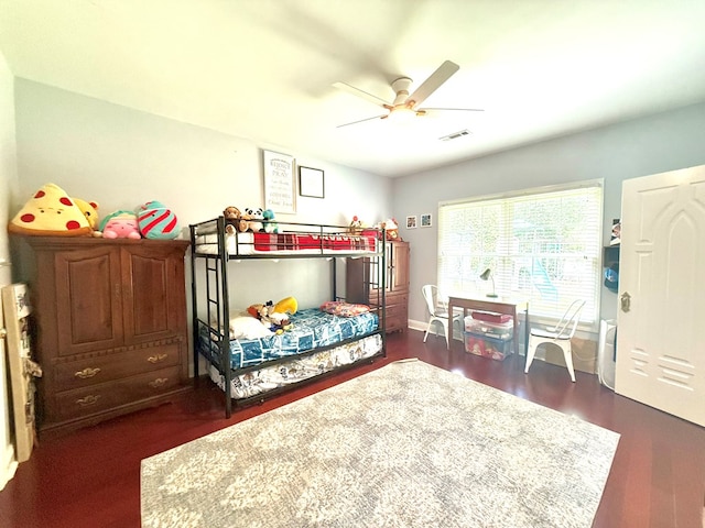 403 Stonegate Dr, Dothan, AL 36305 - bedroom featuring dark wood-style floors and ceiling fan