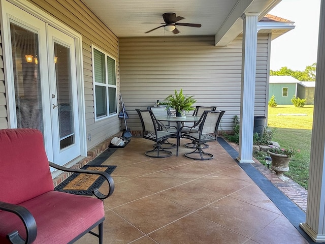 1621 Adkinson Rd, Newton, AL 36352 - view of patio with a ceiling fan and outdoor dining area