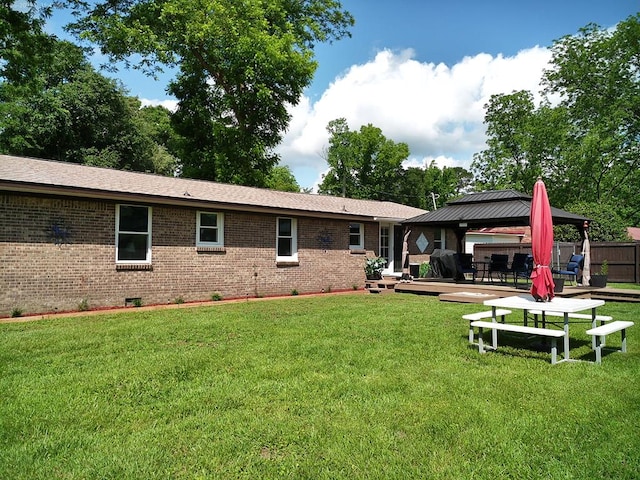 4301 County Road 156, Enterprise, AL 36330 - back of house featuring a gazebo, brick siding, and crawl space