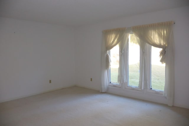 spare room with light carpet