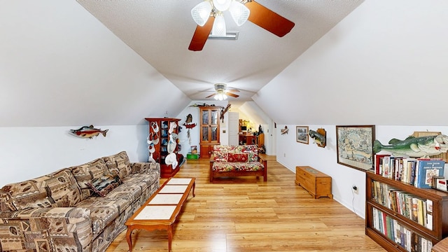 1109 Sanitary Dairy Rd, Cowarts, AL 36321 - living area featuring lofted ceiling, ceiling fan, and light wood-type flooring