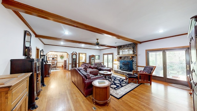 1109 Sanitary Dairy Rd, Cowarts, AL 36321 - living area with light wood finished floors, a fireplace, and a healthy amount of sunlight