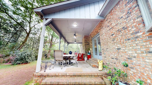 1109 Sanitary Dairy Rd, Cowarts, AL 36321 - view of patio with a ceiling fan and entry steps