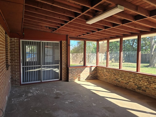 view of unfurnished sunroom