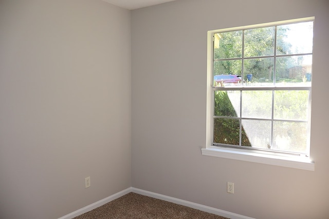 spare room featuring carpet floors and a healthy amount of sunlight