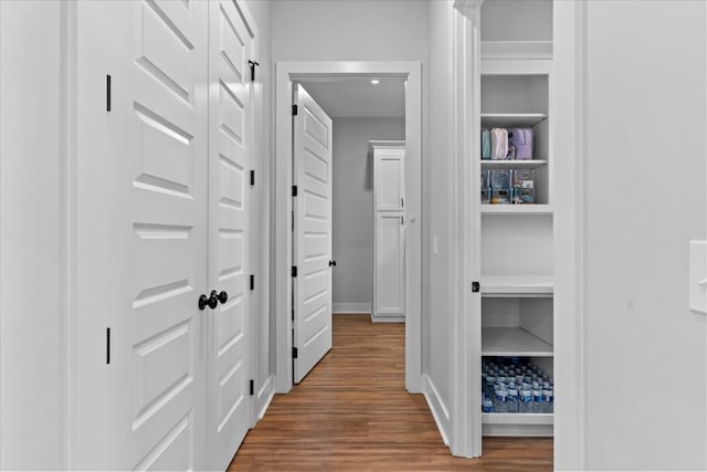 hall featuring wood-type flooring