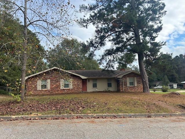 view of single story home