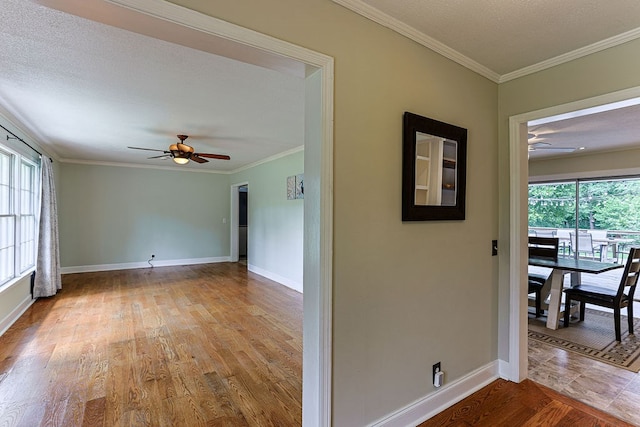 1810 Northside Dr, Dothan, AL 36303 - hallway with ornamental molding, baseboards, and wood finished floors