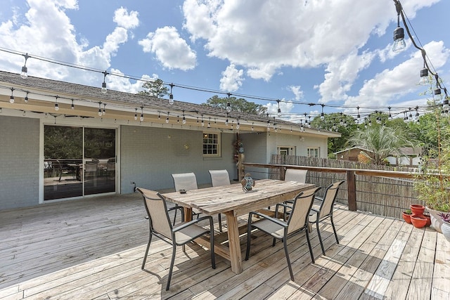 1810 Northside Dr, Dothan, AL 36303 - wooden terrace featuring outdoor dining space and fence