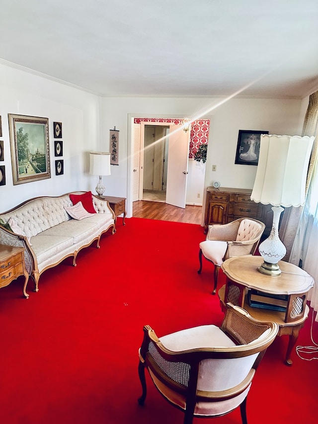 living room with wood finished floors