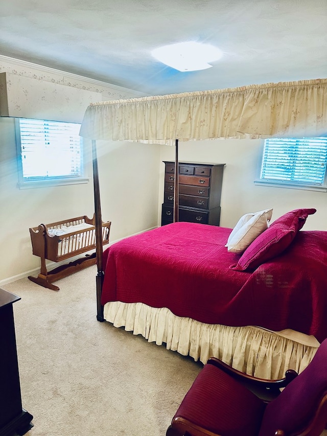 view of carpeted bedroom