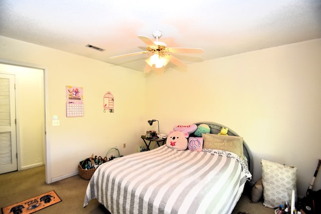 2023 Brackin Dr, Dothan, AL 36301 - bedroom with carpet floors, a ceiling fan, and baseboards