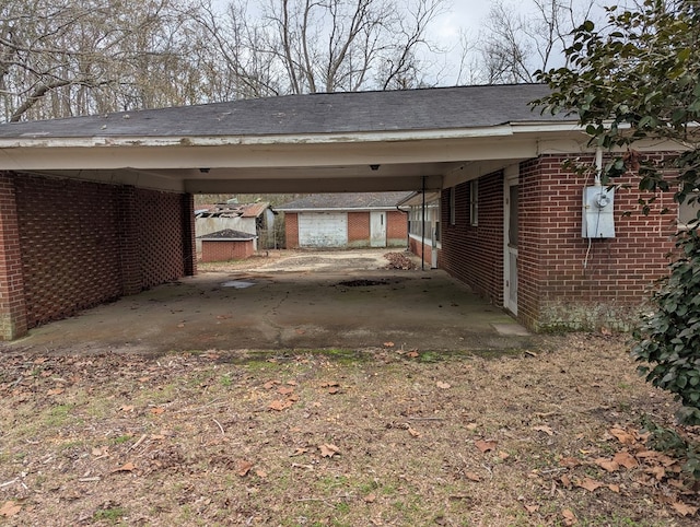 view of car parking with a carport