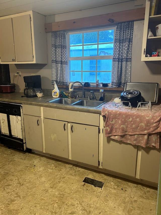 kitchen with white dishwasher and sink