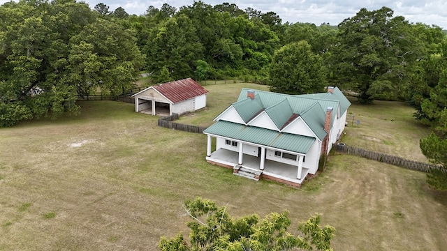 5606 Rocky Creek Rd, Ashford, AL 36312 - aerial view of property and surrounding area featuring a heavily wooded area
