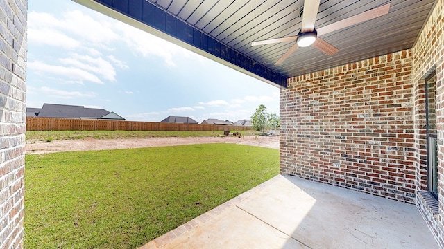 108 Weeping Willow Trl, Headland, AL 36345 - view of yard featuring a ceiling fan and a patio area