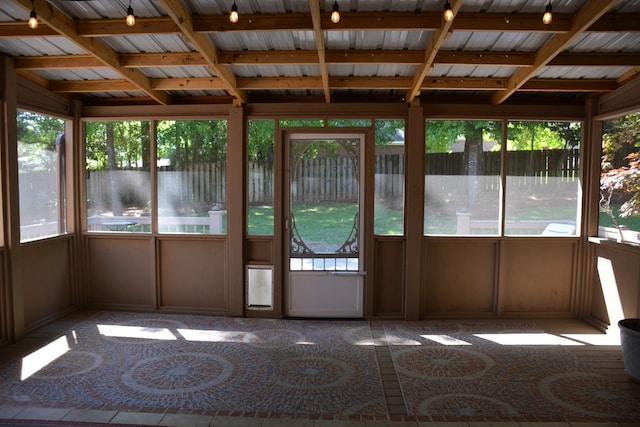 view of unfurnished sunroom