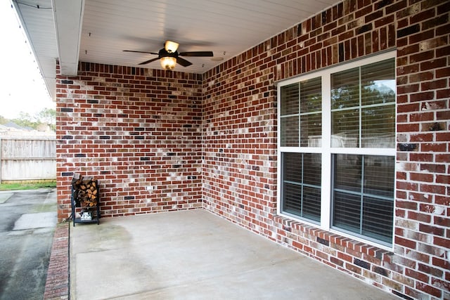 view of patio / terrace with ceiling fan