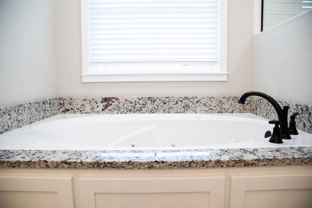 bathroom featuring a tub and plenty of natural light