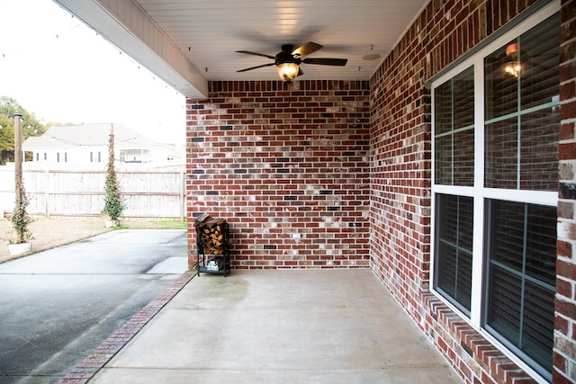 view of patio / terrace with ceiling fan