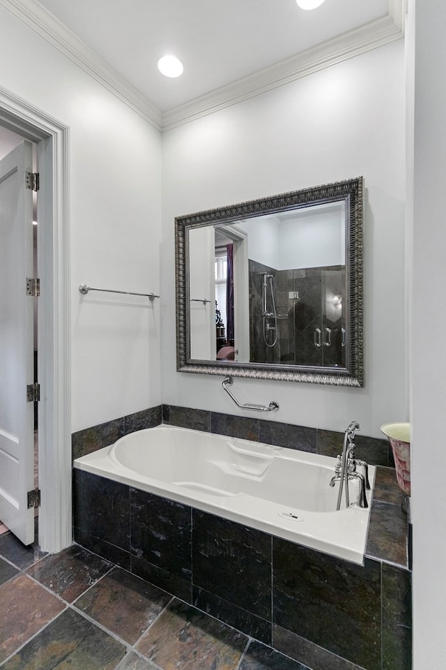 109 Royal Highlands Ln, Dothan, AL 36305 - full bath featuring crown molding, stone tile floors, and a bath