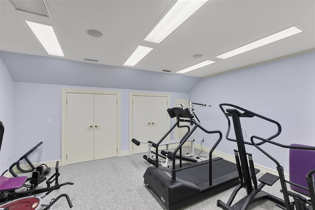 109 Royal Highlands Ln, Dothan, AL 36305 - exercise area featuring vaulted ceiling and baseboards
