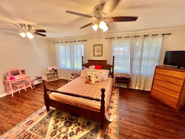 601 6th Ave, Ashford, AL 36312 - bedroom featuring ornamental molding, wood finished floors, and ceiling fan
