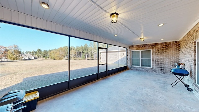 view of unfurnished sunroom