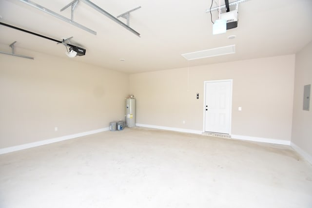 5120 Judge Logue Rd, Newton, AL 36352 - garage featuring water heater, a garage door opener, and electric panel