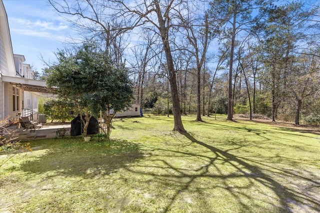 view of yard with a patio and a pergola