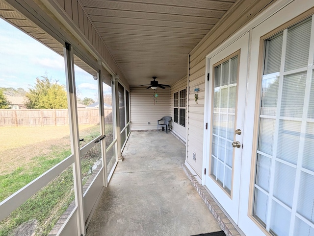 view of unfurnished sunroom