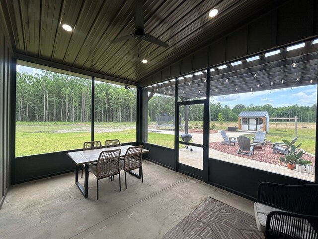489 Skipper Rd, Malvern, AL 36375 - sunroom with a ceiling fan and outdoor dining area