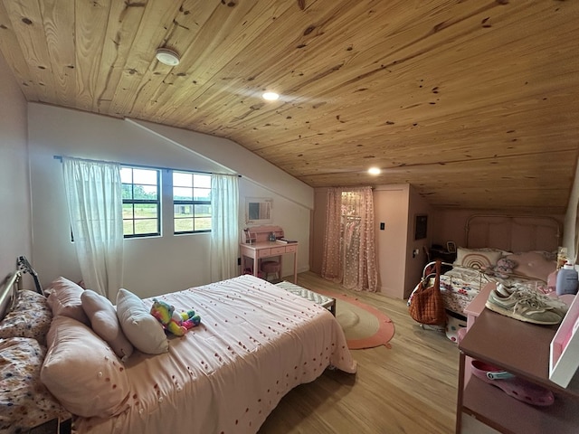 489 Skipper Rd, Malvern, AL 36375 - bedroom featuring light wood-type flooring, recessed lighting, wood ceiling, and vaulted ceiling