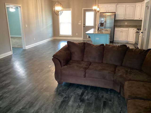 116 Jules Ln, Ashford, AL 36312 - living room with baseboards and dark wood finished floors