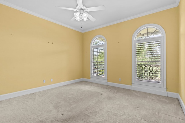 601 Edinburgh Way, Dothan, AL 36305 - carpeted empty room featuring crown molding, baseboards, and ceiling fan