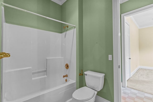 601 Edinburgh Way, Dothan, AL 36305 - full bath with ornamental molding, baseboards, bathtub / shower combination, toilet, and tile patterned floors